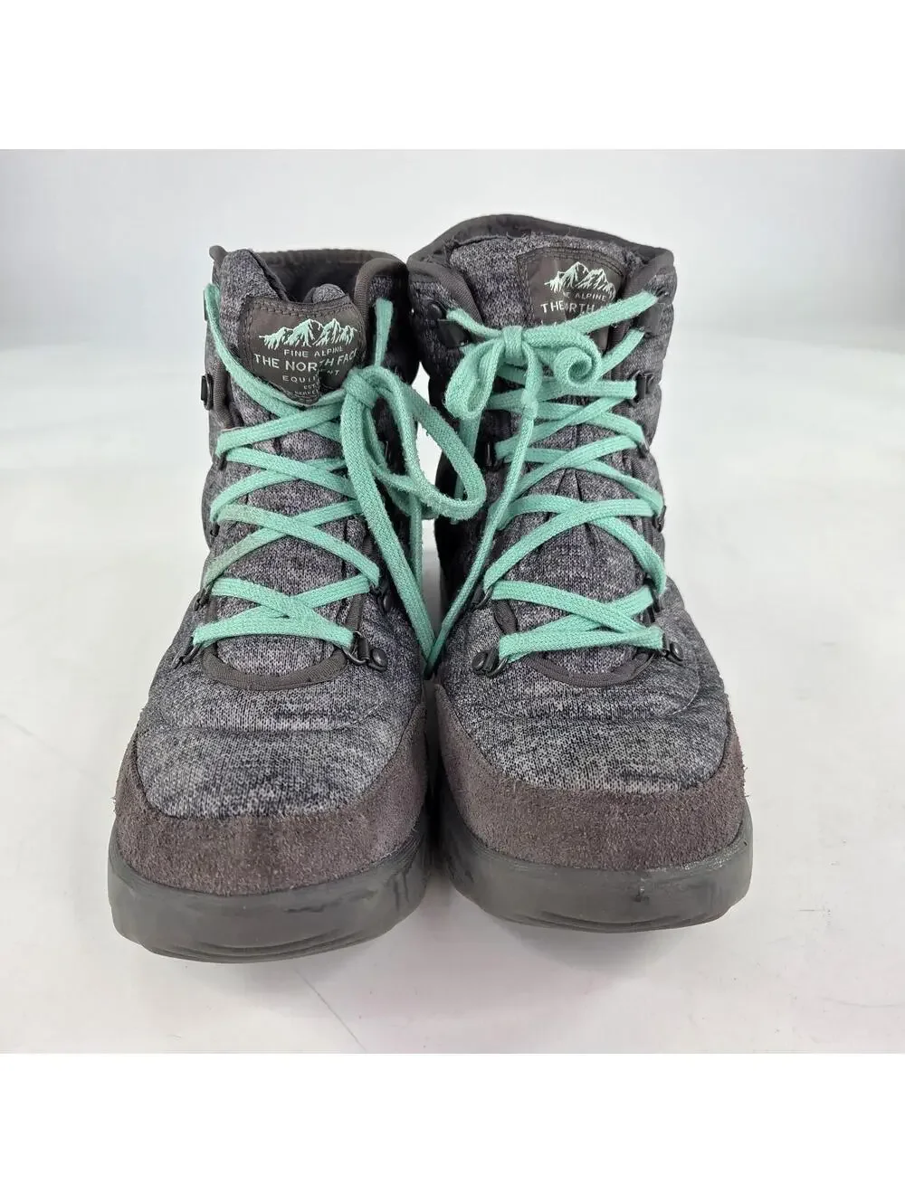 The North Face ThermoBall Lace Up Winter Boots US 10 Gray Green Primaloft